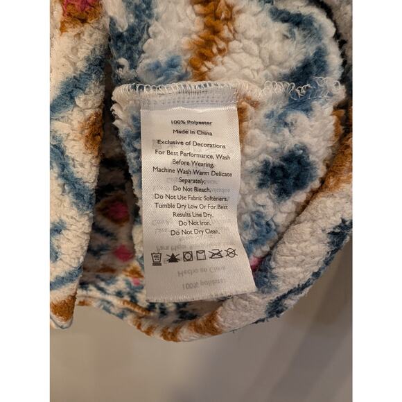 Eddie Bauer Fleece Pullover 1/4 Zip Tribal Inspired Pattern Cozy Layer - Size S - Picture 7 of 7